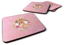 Load image into Gallery viewer, Vizsla Pink Flowers Coasters - Set of 4 Lightweight Foam, Absorbent Drink Coasters  CK4232FC