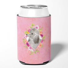 Load image into Gallery viewer, Grey Standard Poodle Pink Flowers Can or Bottle Hugger CK4233CC