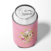 Load image into Gallery viewer, Golden Retriever Pink Flowers Can or Bottle Hugger CK4235CC