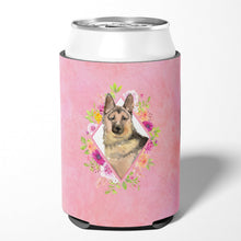 Load image into Gallery viewer, German Shepherd Pink Flowers Can or Bottle Hugger CK4237CC