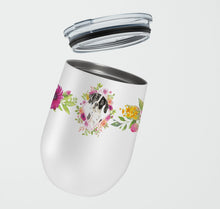 Load image into Gallery viewer, English Pointer Pink Flowers Stainless Steel 12 oz Stemless Wine Glass CK4239TBL12