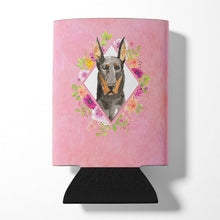 Load image into Gallery viewer, Doberman Pinsher Pink Flowers Can or Bottle Hugger CK4241CC