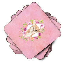 Load image into Gallery viewer, Chihuahua Pink Flowers Coasters - Set of 4 Lightweight Foam, Absorbent Drink Coasters  CK4245FC