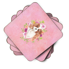 Load image into Gallery viewer, Blenheim Cavalier Spaniel Pink Flowers Coasters - Set of 4 Lightweight Foam, Absorbent Drink Coasters  CK4248FC