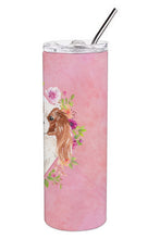 Load image into Gallery viewer, Blenheim Cavalier Spaniel Pink Flowers Double Walled Stainless Steel 20 oz Skinny Tumbler CK4248TBL20