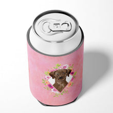 Load image into Gallery viewer, Chocolate Labrador Pink Flowers Can or Bottle Hugger CK4251CC