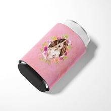 Load image into Gallery viewer, Brown Parti Cocker Spaniel Pink Flowers Can or Bottle Hugger CK4252CC