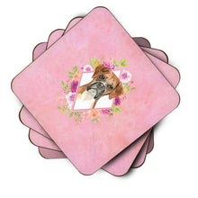 Load image into Gallery viewer, Boxer Pink Flowers Coasters - Set of 4 Lightweight Foam, Absorbent Drink Coasters  CK4255FC