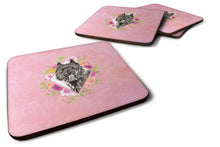 Load image into Gallery viewer, Bouvier des Flandres Pink Flowers Coasters - Set of 4 Lightweight Foam, Absorbent Drink Coasters  CK4256FC