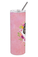 Load image into Gallery viewer, Bouvier des Flandres Pink Flowers Double Walled Stainless Steel 20 oz Skinny Tumbler CK4256TBL20