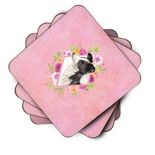 Load image into Gallery viewer, Border Collie Pink Flowers Coasters - Set of 4 Lightweight Foam, Absorbent Drink Coasters  CK4258FC