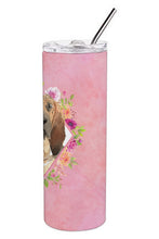 Load image into Gallery viewer, Bloodhound Pink Flowers Double Walled Stainless Steel 20 oz Skinny Tumbler CK4259TBL20