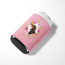 Load image into Gallery viewer, Black and Tan Dachshund Pink Flowers Can or Bottle Hugger CK4262CC