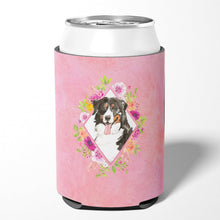 Load image into Gallery viewer, Bernese Mountain Dog Pink Flowers Can or Bottle Hugger CK4264CC