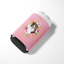 Load image into Gallery viewer, Bernese Mountain Dog Pink Flowers Can or Bottle Hugger CK4264CC