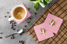 Load image into Gallery viewer, Basset Hound Pink Flowers Coasters - Set of 4 Lightweight Foam, Absorbent Drink Coasters  CK4266FC
