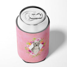 Load image into Gallery viewer, Blue Pit Bull Terrier Pink Flowers Can or Bottle Hugger CK4269CC