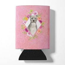Load image into Gallery viewer, Blue Pit Bull Terrier Pink Flowers Can or Bottle Hugger CK4269CC