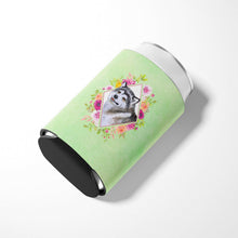 Load image into Gallery viewer, Alaskan Malamute Green Flowers Can or Bottle Hugger CK4272CC