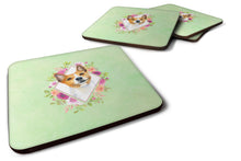 Load image into Gallery viewer, Basenji Green Flowers Coasters - Set of 4 Lightweight Foam, Absorbent Drink Coasters  CK4275FC