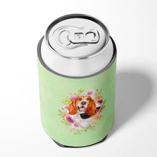 Load image into Gallery viewer, Basset Hound Green Flowers Can or Bottle Hugger CK4276CC