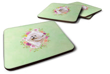 Load image into Gallery viewer, Bichon Fris? #1 Green Flowers Coasters - Set of 4 Lightweight Foam, Absorbent Drink Coasters  CK4279FC
