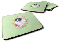 Load image into Gallery viewer, Borzoi Green Flowers Coasters - Set of 4 Lightweight Foam, Absorbent Drink Coasters  CK4282FC