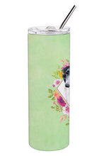 Load image into Gallery viewer, Borzoi Green Flowers Double Walled Stainless Steel 20 oz Skinny Tumbler CK4282TBL20