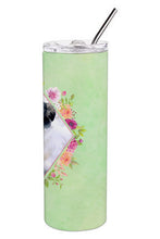 Load image into Gallery viewer, Borzoi Green Flowers Double Walled Stainless Steel 20 oz Skinny Tumbler CK4282TBL20