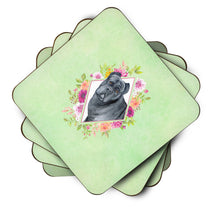 Load image into Gallery viewer, Cane Corso Green Flowers Coasters - Set of 4 Lightweight Foam, Absorbent Drink Coasters  CK4285FC