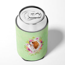 Load image into Gallery viewer, Cavalier King Charles Spaniel Green Flowers Can or Bottle Hugger CK4286CC