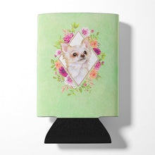 Load image into Gallery viewer, Long Hair Chihuahua Green Flowers Can or Bottle Hugger CK4287CC
