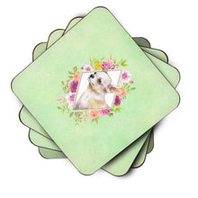 Load image into Gallery viewer, Chihuahua #2 Green Flowers Coasters - Set of 4 Lightweight Foam, Absorbent Drink Coasters  CK4289FC