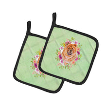 Load image into Gallery viewer, Chow Chow #1 Green Flowers Pot Holders - Set of 2 - Heat-Resistant Kitchen Essentials CK4291PTHD