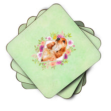 Load image into Gallery viewer, Chow Chow #2 Green Flowers Coasters - Set of 4 Lightweight Foam, Absorbent Drink Coasters  CK4293FC