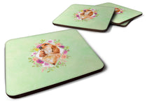 Load image into Gallery viewer, Chow Chow #2 Green Flowers Coasters - Set of 4 Lightweight Foam, Absorbent Drink Coasters  CK4293FC
