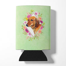 Load image into Gallery viewer, Dachshund Red #1 Green Flowers Can or Bottle Hugger CK4294CC
