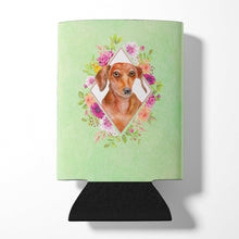 Load image into Gallery viewer, Dachshund Red #2 Green Flowers Can or Bottle Hugger CK4295CC