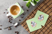 Load image into Gallery viewer, Dalmatian Puppy Green Flowers Coasters - Set of 4 Lightweight Foam, Absorbent Drink Coasters  CK4296FC