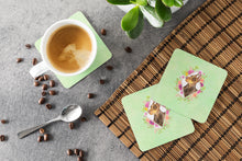 Load image into Gallery viewer, Doberman Pinscher Green Flowers Coasters - Set of 4 Lightweight Foam, Absorbent Drink Coasters  CK4298FC