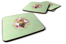 Load image into Gallery viewer, Doberman Pinscher Green Flowers Coasters - Set of 4 Lightweight Foam, Absorbent Drink Coasters  CK4298FC
