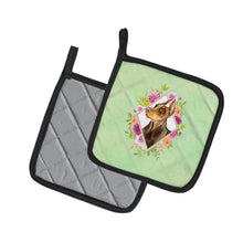 Load image into Gallery viewer, Doberman Pinscher Green Flowers Pot Holders - Set of 2 - Heat-Resistant Kitchen Essentials CK4298PTHD