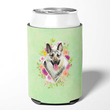 Load image into Gallery viewer, Eastern German Shepherd Green Flowers Can or Bottle Hugger CK4299CC