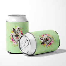 Load image into Gallery viewer, Eastern German Shepherd Green Flowers Can or Bottle Hugger CK4299CC