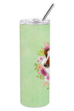 Load image into Gallery viewer, Jack Russell Terrier Green Flowers Double Walled Stainless Steel 20 oz Skinny Tumbler CK4301TBL20