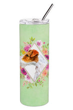 Load image into Gallery viewer, Jack Russell Terrier #2 Green Flowers Double Walled Stainless Steel 20 oz Skinny Tumbler CK4302TBL20