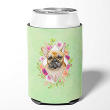Load image into Gallery viewer, Fawn French Bulldog Green Flowers Can or Bottle Hugger CK4304CC