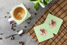 Load image into Gallery viewer, German Boxer Green Flowers Coasters - Set of 4 Lightweight Foam, Absorbent Drink Coasters  CK4305FC