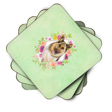 Load image into Gallery viewer, German Shepherd #1 Green Flowers Coasters - Set of 4 Lightweight Foam, Absorbent Drink Coasters  CK4306FC
