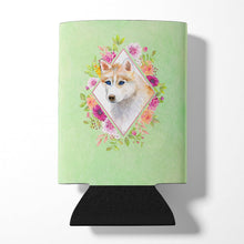 Load image into Gallery viewer, Red Siberian Husky Green Flowers Can or Bottle Hugger CK4308CC